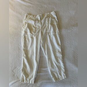 J Crew - women’s size 12 - white linen blend pants